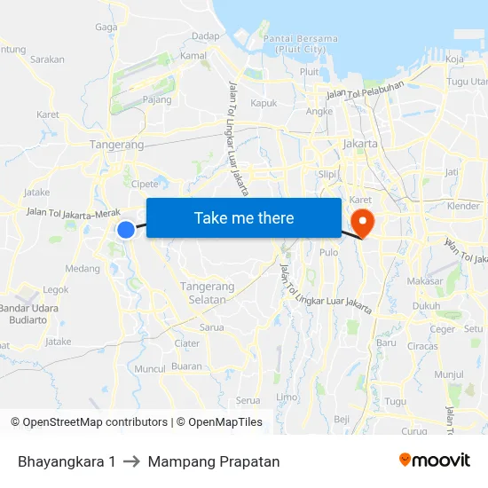 Bhayangkara 1 to Mampang Prapatan map