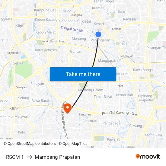 RSCM 1 to Mampang Prapatan map