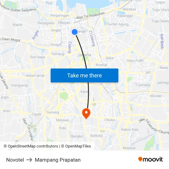 Novotel to Mampang Prapatan map