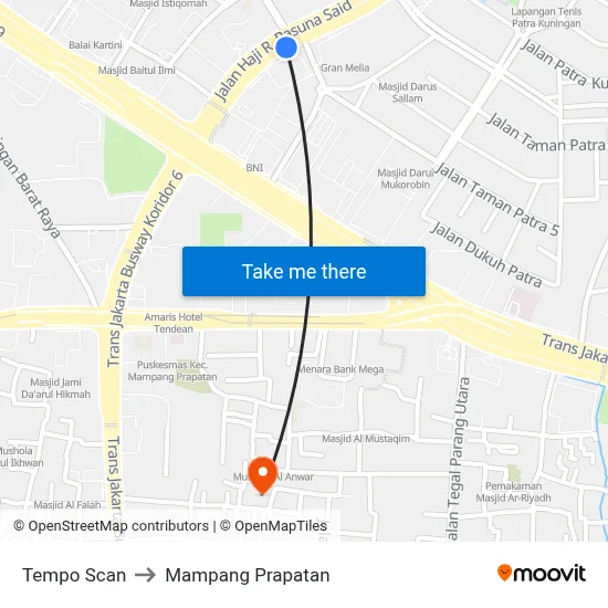 Tempo Scan to Mampang Prapatan map