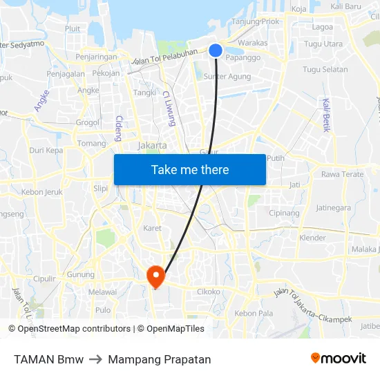 TAMAN Bmw to Mampang Prapatan map