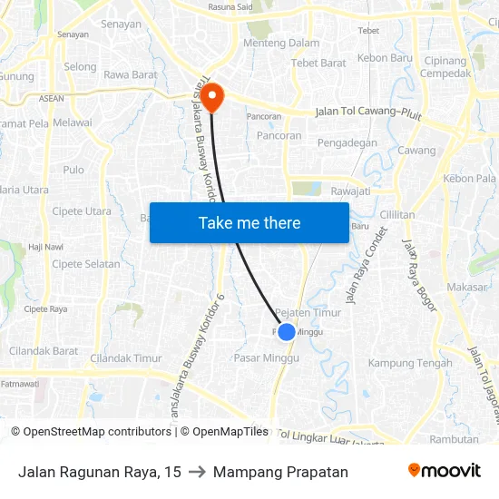Jalan Ragunan Raya, 15 to Mampang Prapatan map