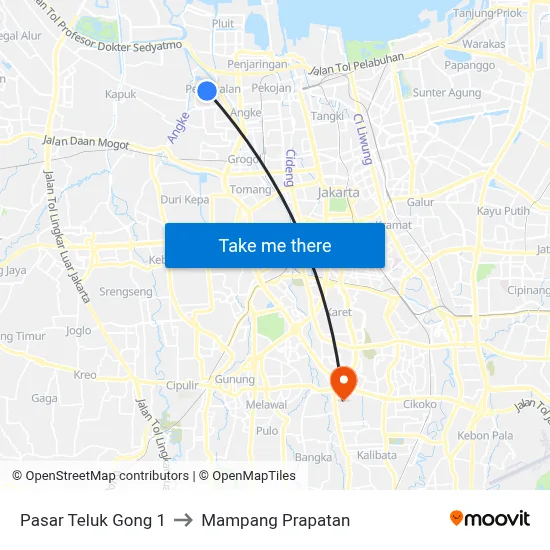 Pasar Teluk Gong 1 to Mampang Prapatan map