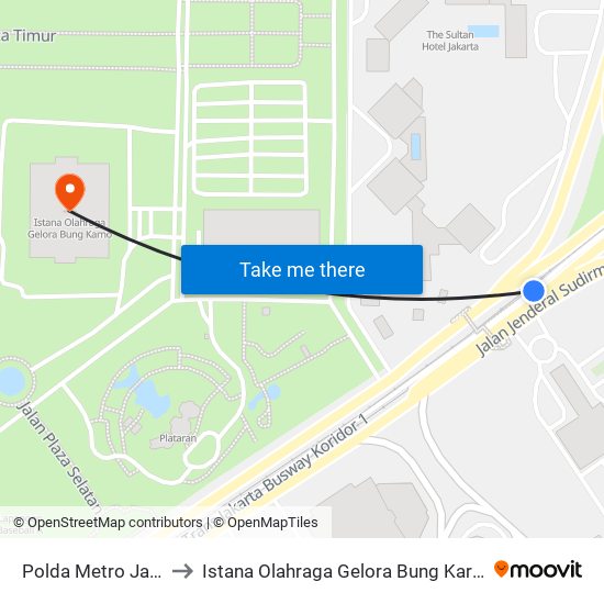 Polda Metro Jaya to Istana Olahraga Gelora Bung Karno map