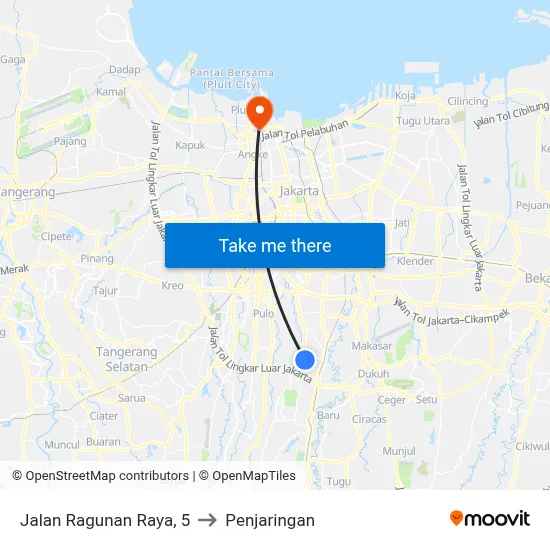 Jalan Ragunan Raya, 5 to Penjaringan map