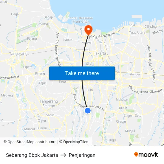 Seberang Bbpk Jakarta to Penjaringan map
