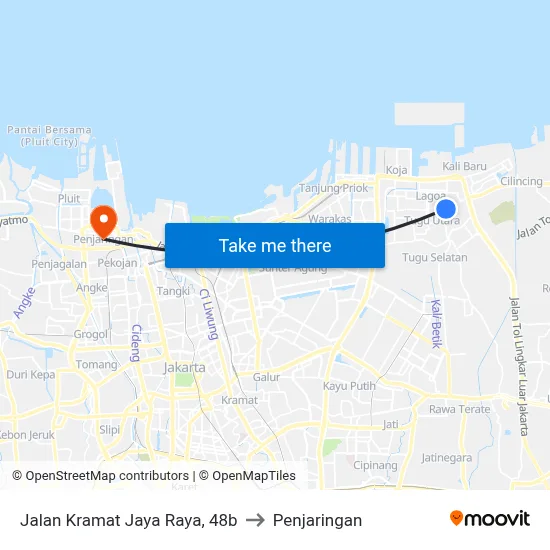 Jalan Kramat Jaya Raya, 48b to Penjaringan map