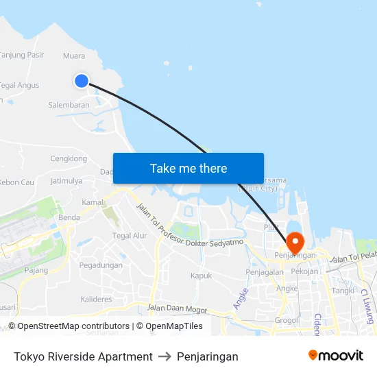 Tokyo Riverside Apartment to Penjaringan map