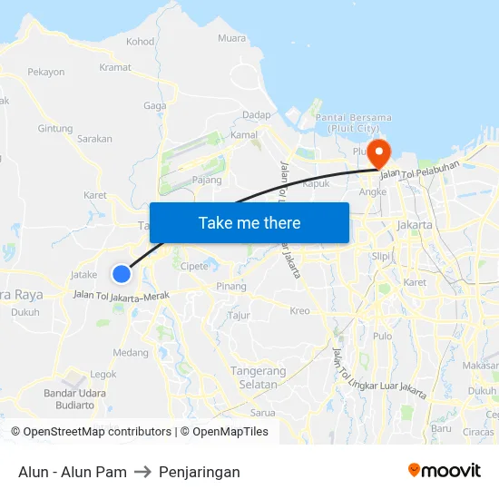 Alun - Alun Pam to Penjaringan map