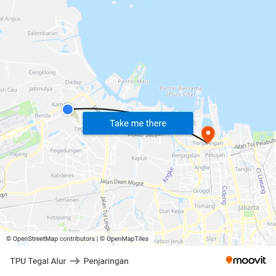 TPU Tegal Alur to Penjaringan map