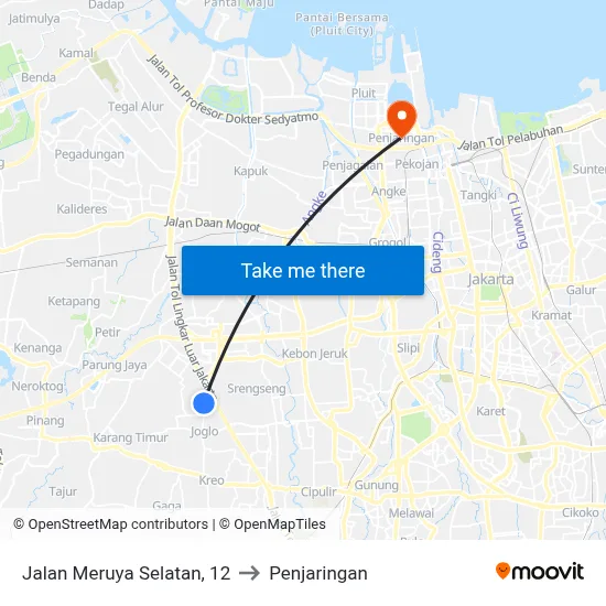 Jalan Meruya Selatan, 12 to Penjaringan map