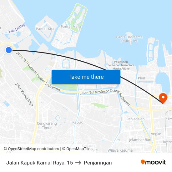 Jalan Kapuk Kamal Raya, 15 to Penjaringan map