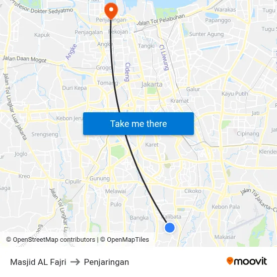 Masjid AL Fajri to Penjaringan map