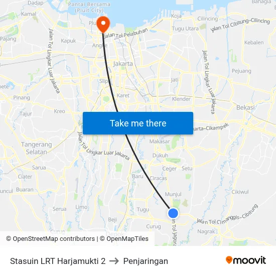 Stasuin LRT Harjamukti 2 to Penjaringan map