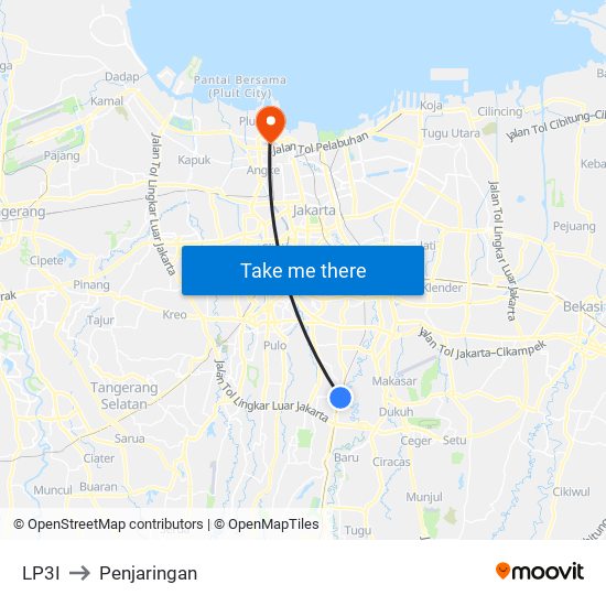 LP3I to Penjaringan map