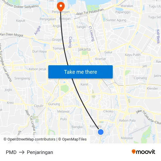 PMD to Penjaringan map