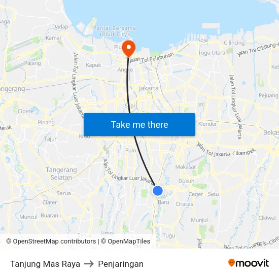 Tanjung Mas Raya to Penjaringan map