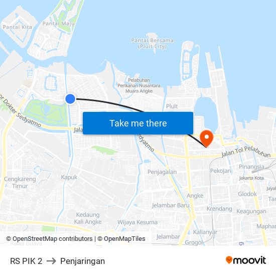 RS PIK 2 to Penjaringan map