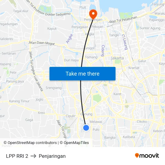 LPP RRI 2 to Penjaringan map