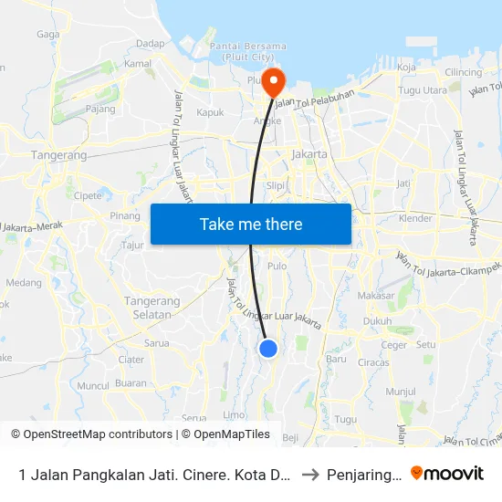 1 Jalan Pangkalan Jati. Cinere. Kota Depok to Penjaringan map