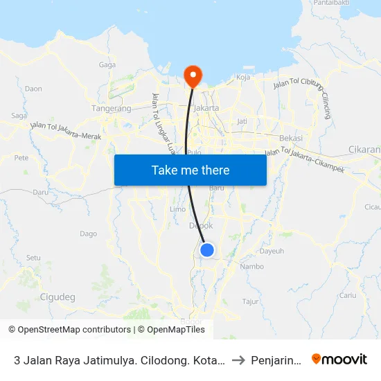 3 Jalan Raya Jatimulya. Cilodong. Kota Depok to Penjaringan map