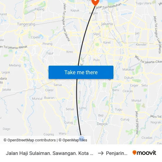Jalan Haji Sulaiman. Sawangan. Kota Depok to Penjaringan map
