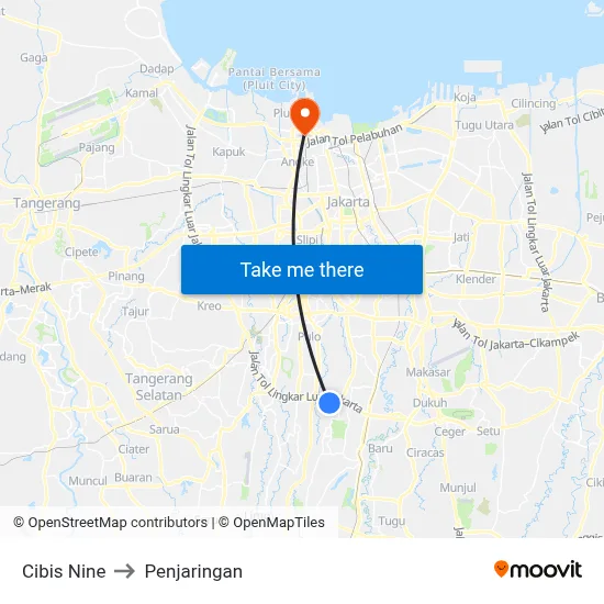 Cibis Nine to Penjaringan map