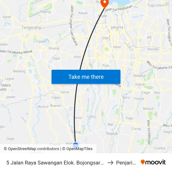5 Jalan Raya Sawangan Elok. Bojongsari. Kota Depok to Penjaringan map