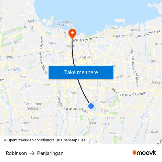 Robinson to Penjaringan map