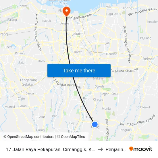 17 Jalan Raya Pekapuran. Cimanggis. Kota Depok to Penjaringan map
