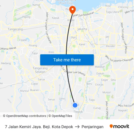 7 Jalan Kemiri Jaya. Beji. Kota Depok to Penjaringan map