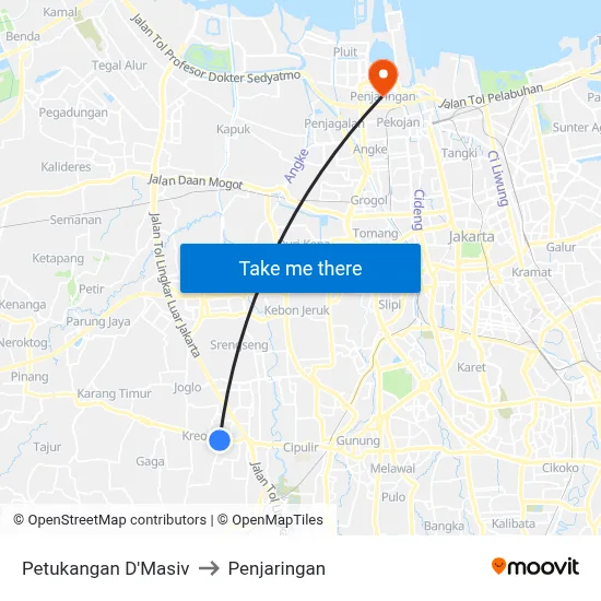 Petukangan D'Masiv to Penjaringan map