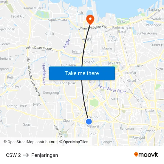 CSW 2 to Penjaringan map