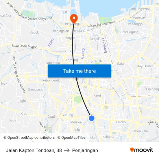 Jalan Kapten Tendean, 38 to Penjaringan map
