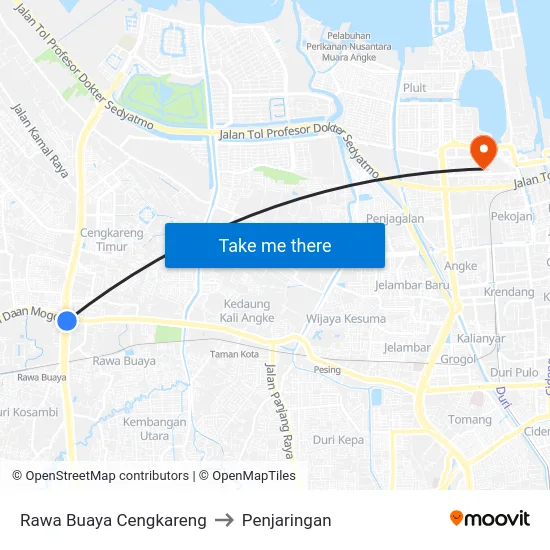Rawa Buaya Cengkareng to Penjaringan map