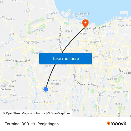 Terminal BSD to Penjaringan map