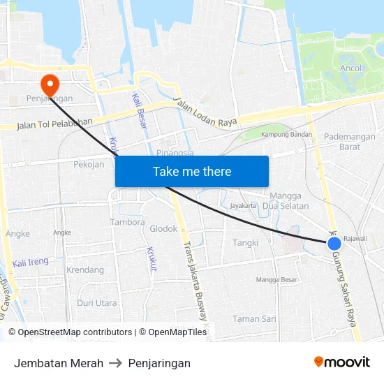 Jembatan Merah to Penjaringan map
