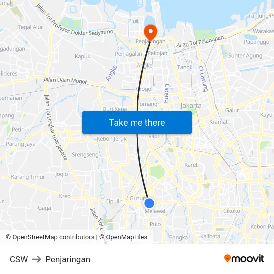CSW to Penjaringan map