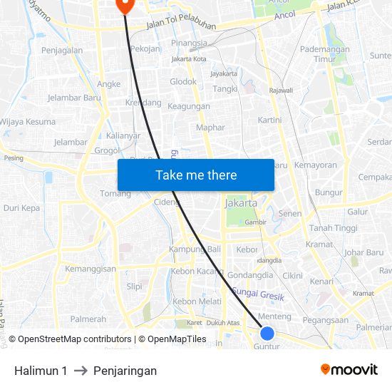 Halimun 1 to Penjaringan map