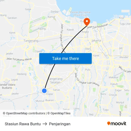 Stasiun Rawa Buntu to Penjaringan map