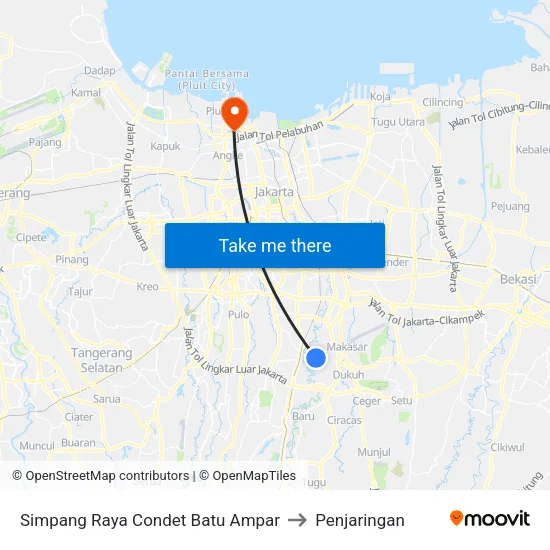 Simpang Raya Condet Batu Ampar to Penjaringan map