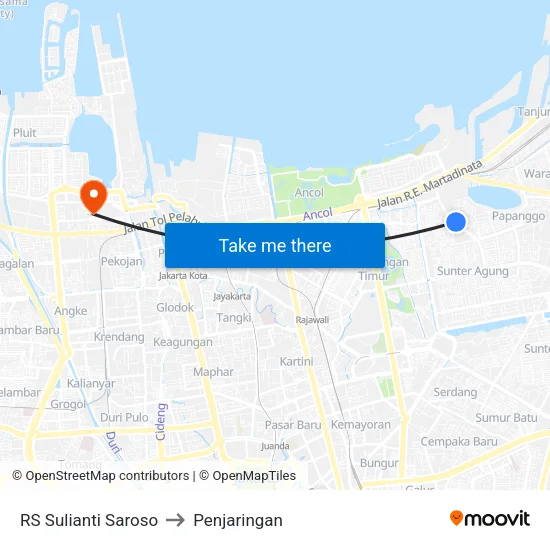 RS Sulianti Saroso to Penjaringan map