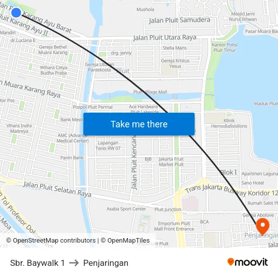 Sbr. Baywalk 1 to Penjaringan map