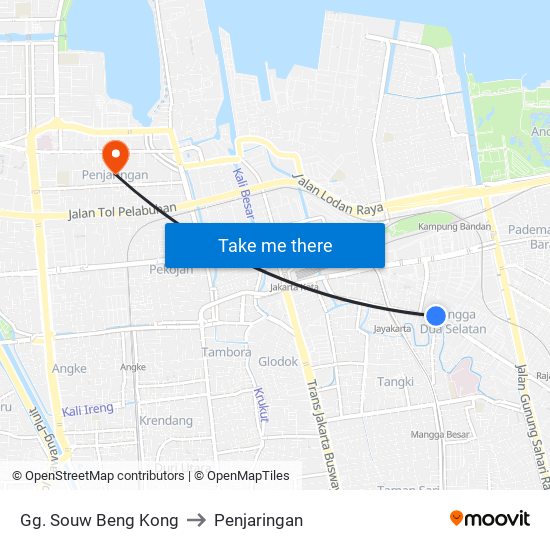 Gg. Souw Beng Kong to Penjaringan map