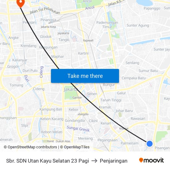 Sbr. SDN Utan Kayu Selatan 23 Pagi to Penjaringan map