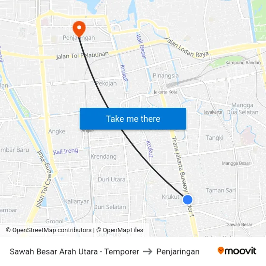Sawah Besar Arah Utara - Temporer to Penjaringan map