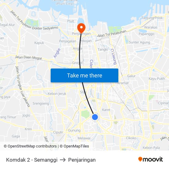 Komdak 2 - Semanggi to Penjaringan map