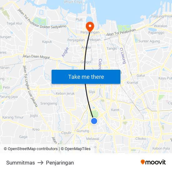 Summitmas to Penjaringan map