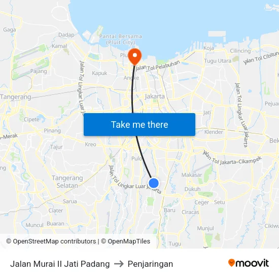Jalan Murai II Jati Padang to Penjaringan map