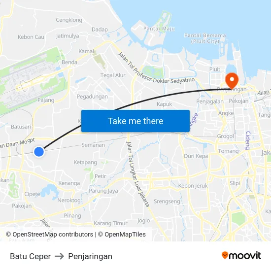 Batu Ceper to Penjaringan map
